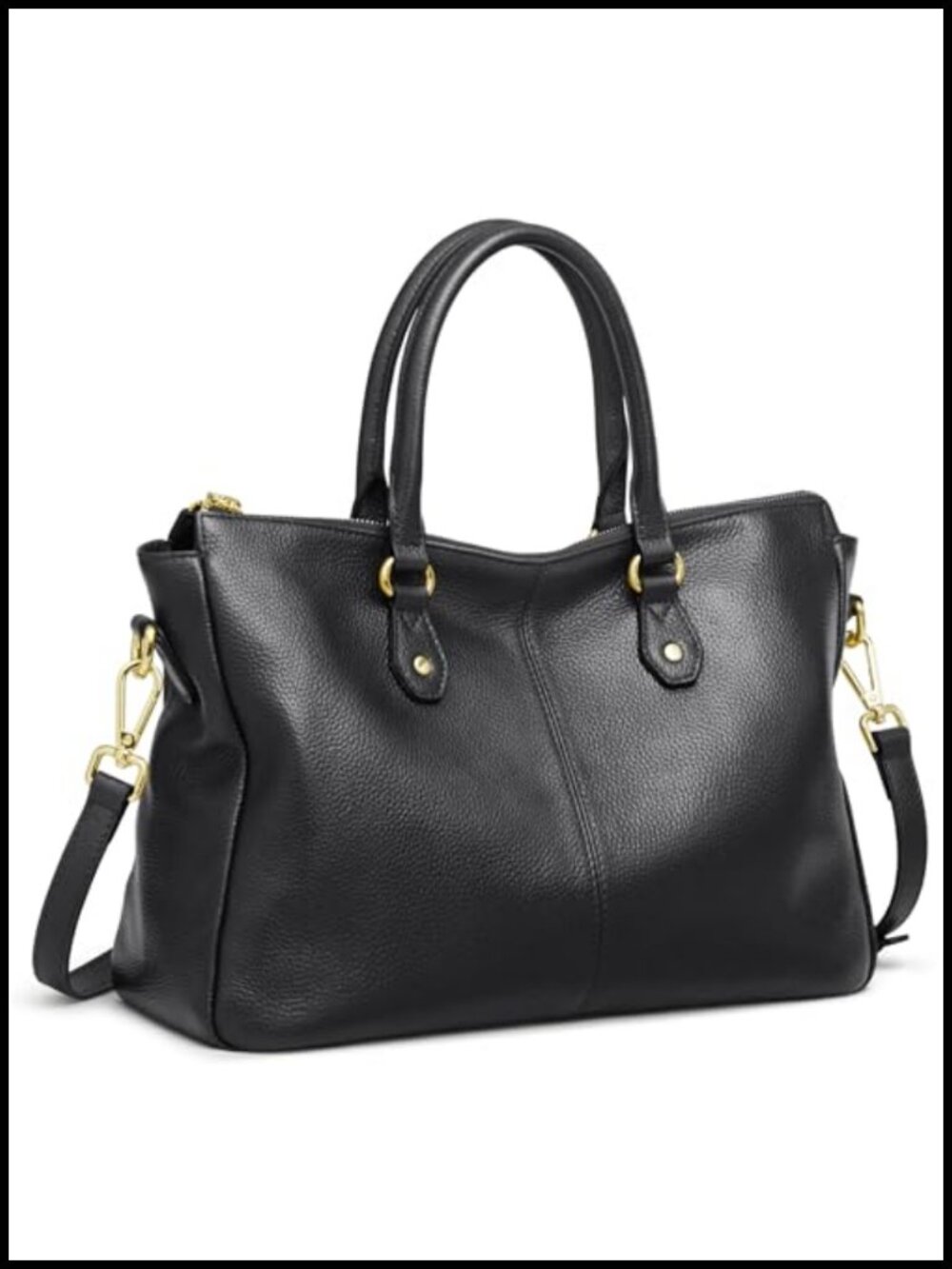 Top Grain Pebbled Cowhide Leather Tote Satchel Shoulder Bag